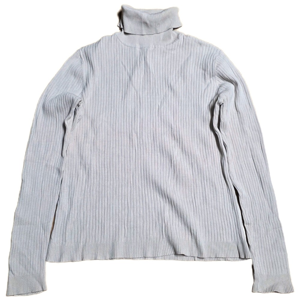 Chico's Slik Blend Ribbed Turtleneck Sweater Women's Size 1 Cream